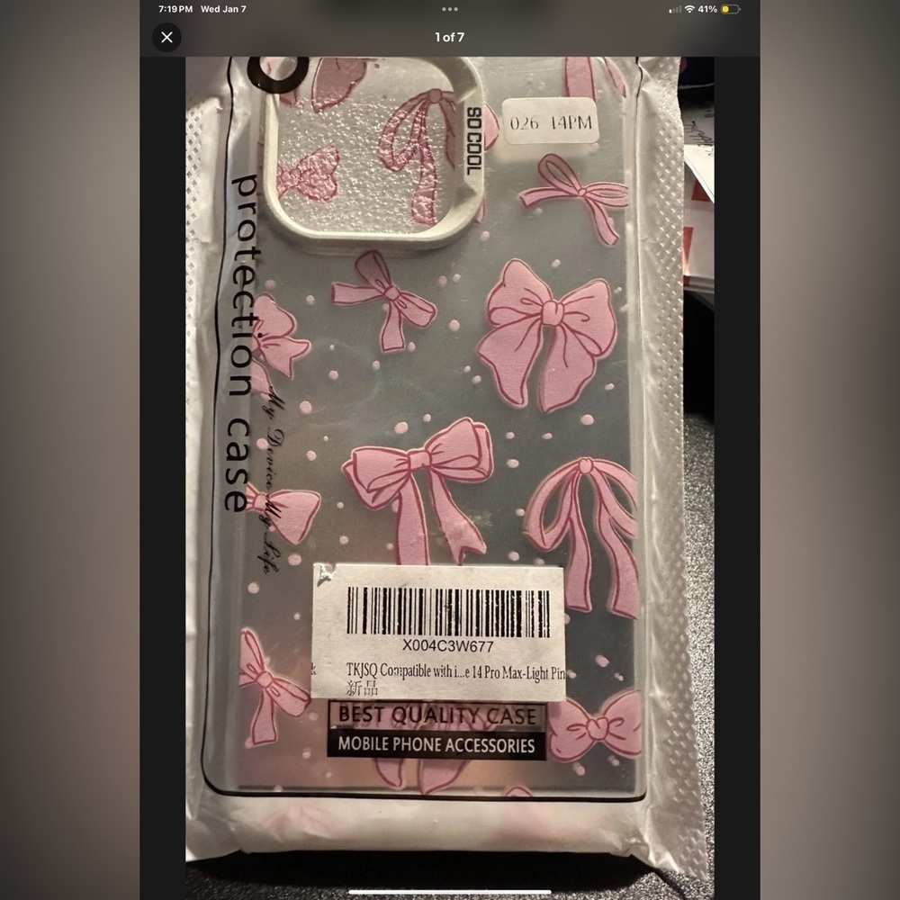 Pink Bow Pattern Phone Case - Picture 6 of 6